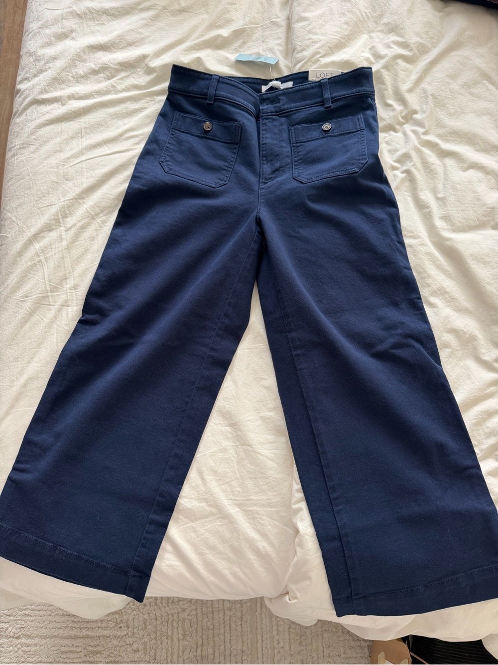 Loft Wide Leg Navy Pants